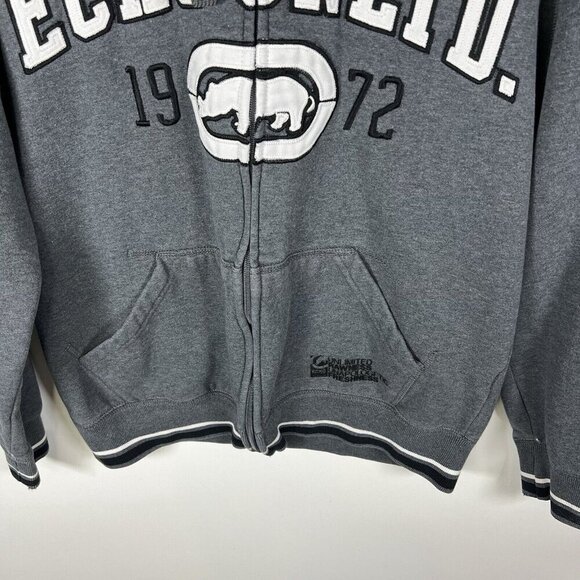 Vintage Ecko Unltd Zip Up Grey Medium Graffiti Skater Y2K Streetwear Jnco Jnyx - Picture 4 of 10